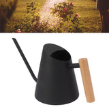 Watering Can with Long Spout Rustproof Stainless Steel Watering Pot with Wooden Handle for Garden Bonsai Indoor Outdoor Black - Extra Image