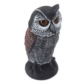 Plastic Shake Head Owl Decoy To Scare Birds Away Scarecrow Fake Owl Outdoor Garden Decoration - Front View