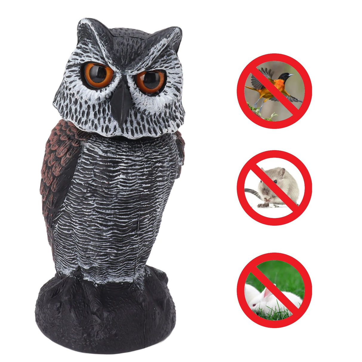 Plastic Shake Head Owl Decoy To Scare Birds Away Scarecrow Fake Owl Outdoor Garden Decoration