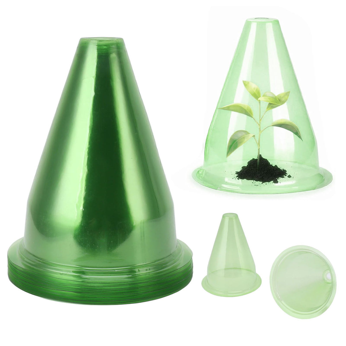 12Pcs Garden Cloches Plastic Multifunctional Plant Covers Protectors Dome Bell Transparent Jar Prevent Birds Frost