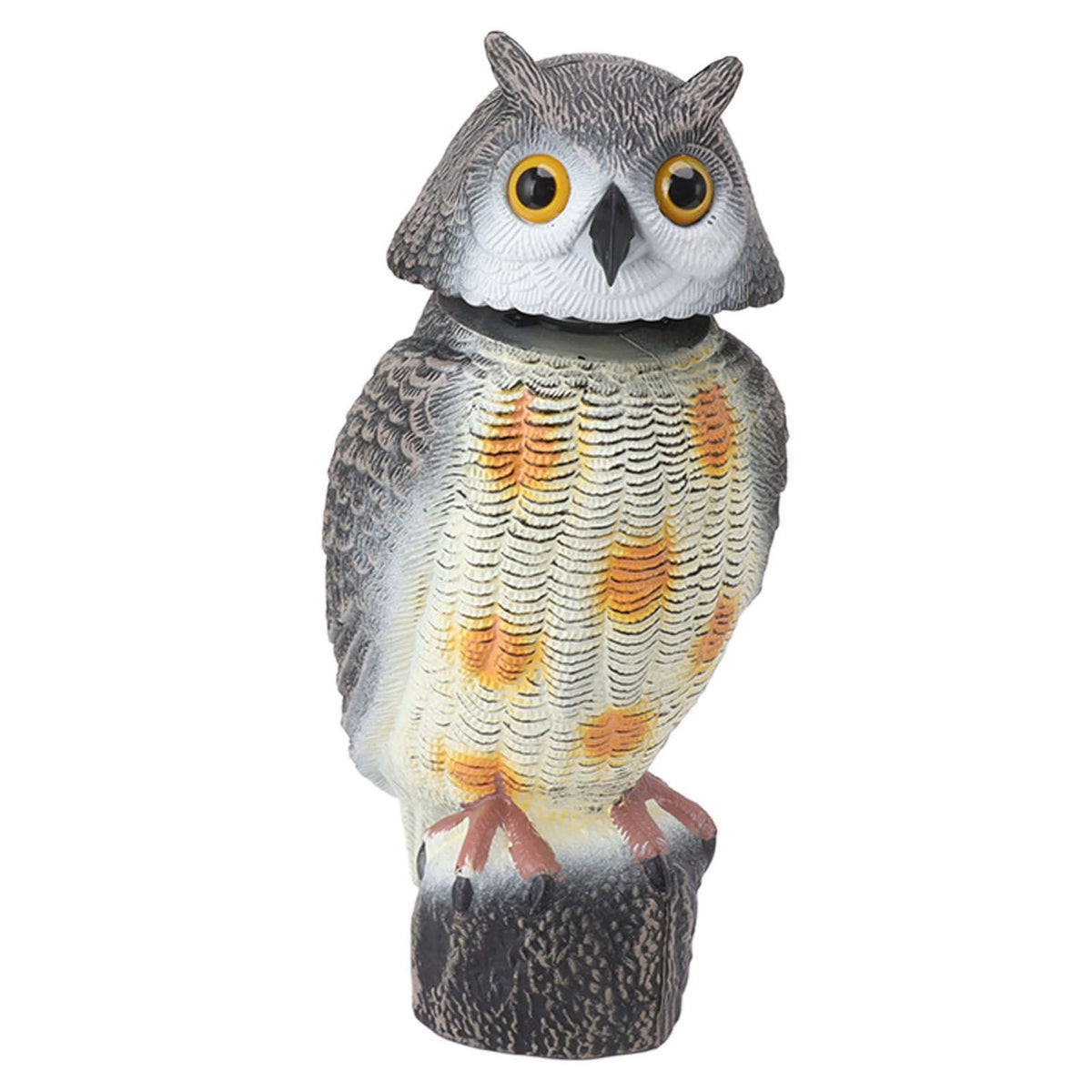 Fake Owl Statue Plastic Owl Bird Deterrents Scarecrow Owl Decoy with Shaking Head Bird Repel for Outdoor Garden Yard