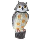 Fake Owl Statue Plastic Owl Bird Deterrents Scarecrow Owl Decoy with Shaking Head Bird Repel for Outdoor Garden Yard