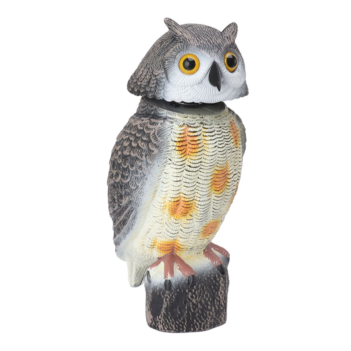 Fake Owl Statue Plastic Owl Bird Deterrents Scarecrow Owl Decoy with Shaking Head Bird Repel for Outdoor Garden Yard