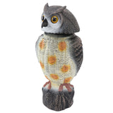 Fake Owl Statue Plastic Owl Bird Deterrents Scarecrow Owl Decoy with Shaking Head Bird Repel for Outdoor Garden Yard - Top-Down View