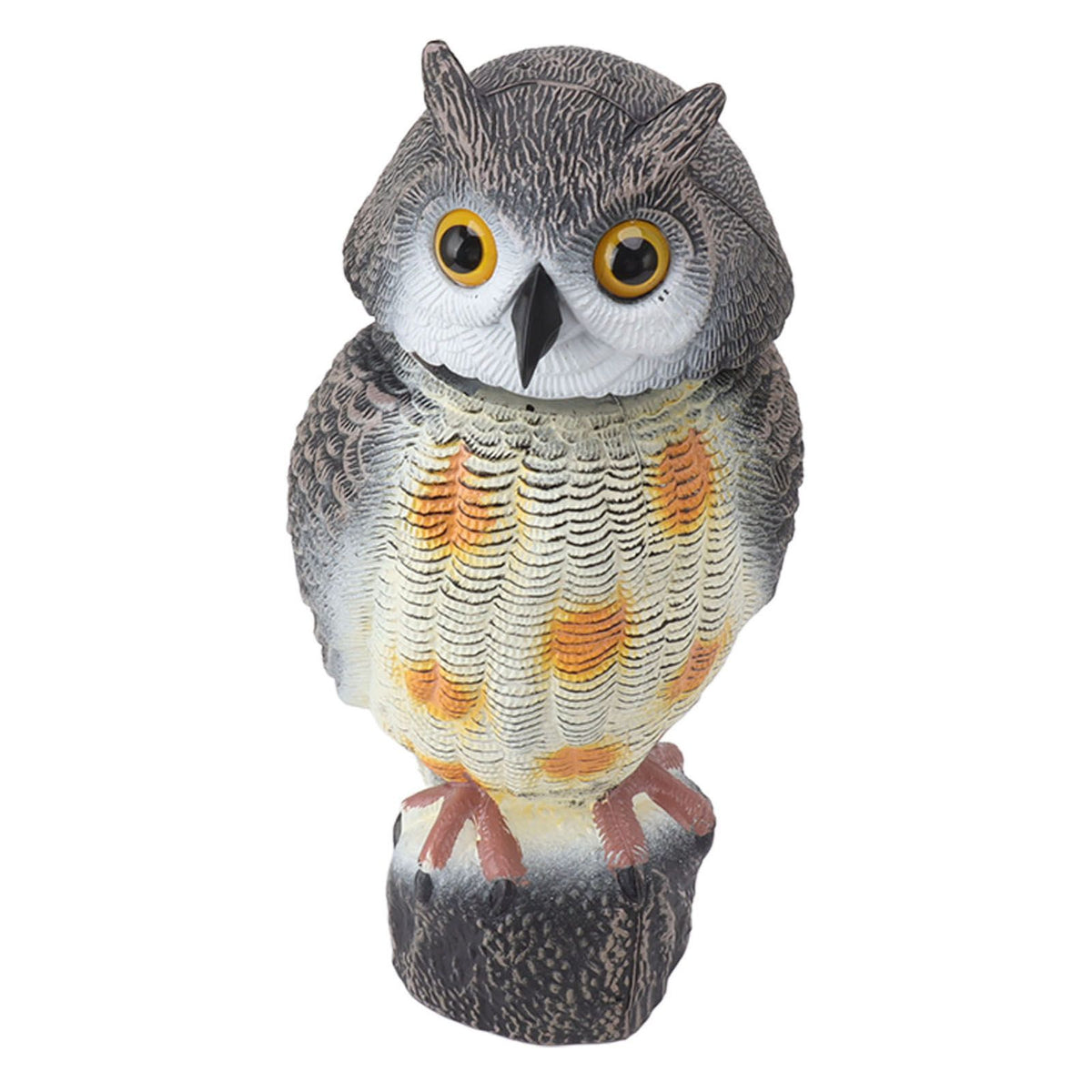 Fake Owl Statue Plastic Owl Bird Deterrents Scarecrow Owl Decoy with Shaking Head Bird Repel for Outdoor Garden Yard