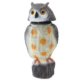 Fake Owl Statue Plastic Owl Bird Deterrents Scarecrow Owl Decoy with Shaking Head Bird Repel for Outdoor Garden Yard