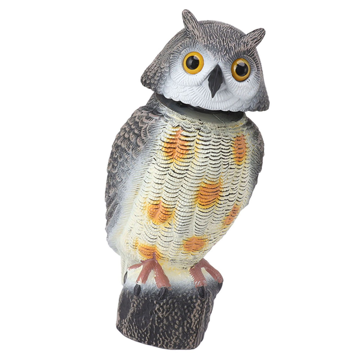Fake Owl Statue Plastic Owl Bird Deterrents Scarecrow Owl Decoy with Shaking Head Bird Repel for Outdoor Garden Yard
