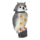 Fake Owl Statue Plastic Owl Bird Deterrents Scarecrow Owl Decoy with Shaking Head Bird Repel for Outdoor Garden Yard