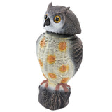Fake Owl Statue Plastic Owl Bird Deterrents Scarecrow Owl Decoy with Shaking Head Bird Repel for Outdoor Garden Yard