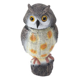 Fake Owl Statue Plastic Owl Bird Deterrents Scarecrow Owl Decoy with Shaking Head Bird Repel for Outdoor Garden Yard