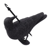 Realistic Elbow Crow Statue Plastic Waterproof Crow Decoys for Yard Garden Patios Halloween Decoration - Side View