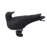 Realistic Elbow Crow Statue Plastic Waterproof Crow Decoys for Yard Garden Patios Halloween Decoration - Rear View
