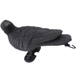 Realistic Elbow Crow Statue Plastic Waterproof Crow Decoys for Yard Garden Patios Halloween Decoration - Extra Image