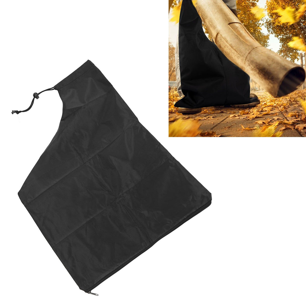 Leaf Blower Storage Bag Waterproof 420D Oxford Cloth Leaf Blower Vacuum Zippered Bottom Dump Bag for Ultra Blower Rake