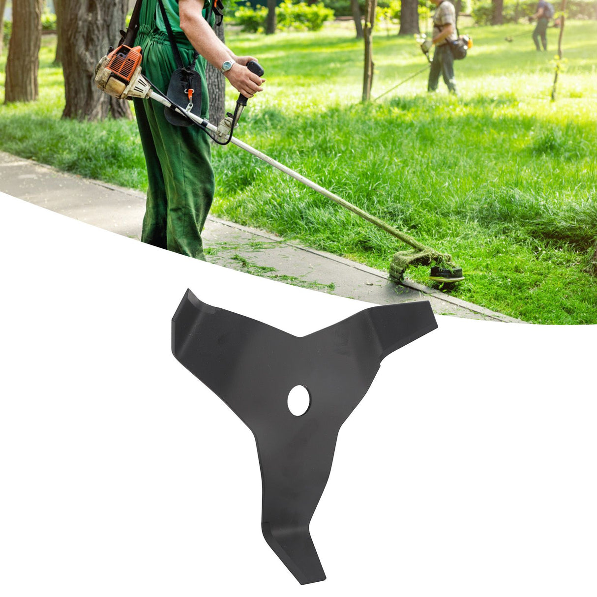 Black Weed Wacker Blades 3 Teeth Carbon Steel Brush Cutter Blades Heavy Duty Brush Cutter Blades for Lawn Yard Garden Bush Trimming