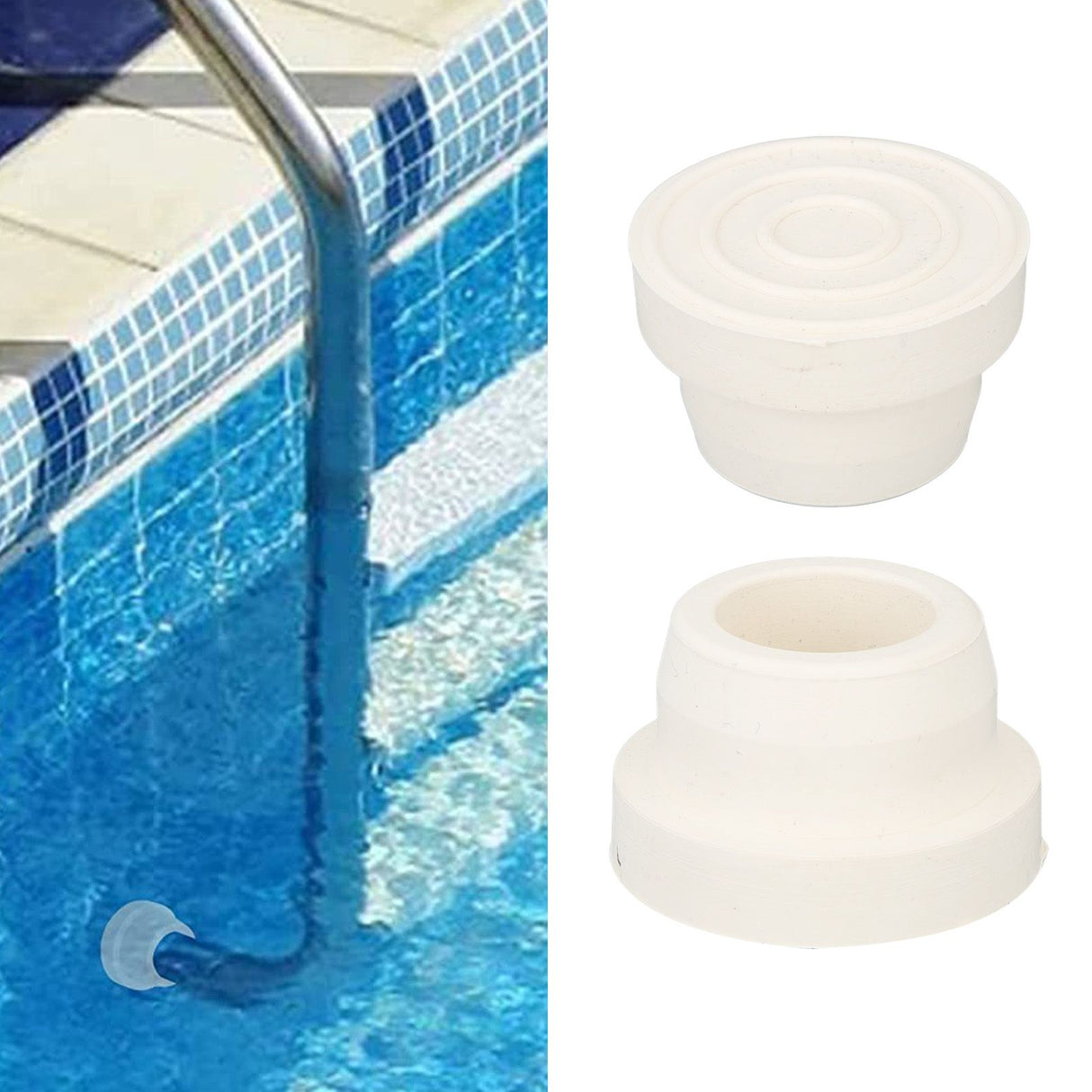 2 Pcs Pool Ladder Bumpers Ladder Tubing Inside End Plug Caps Swimming Pool Accessory Supplies S 5.7x5.7x3.7cm
