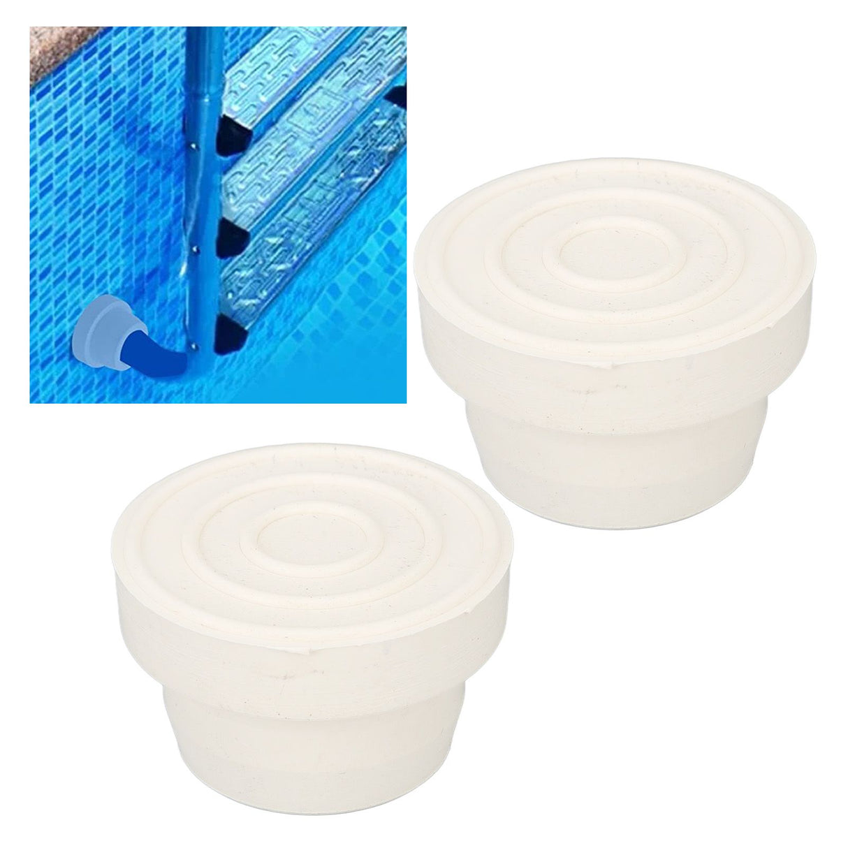 2 Pcs Pool Ladder Bumpers Ladder Tubing Inside End Plug Caps Swimming Pool Accessory Supplies S 5.7x5.7x3.7cm