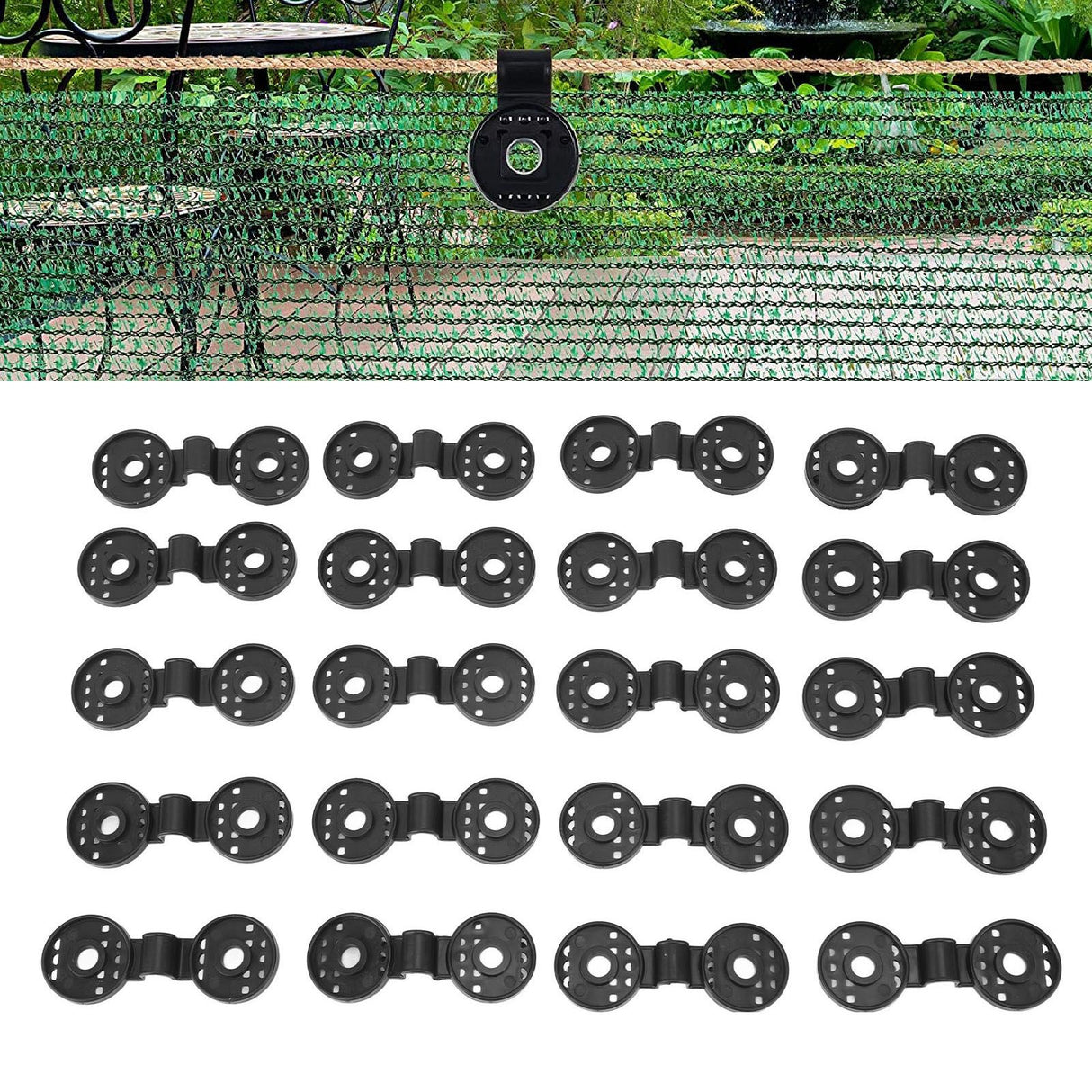20 Pcs Shade Cloth Lock Grip PP Net Fence Fabric Fixing Clamp for Insect Garden Agricultural Nets