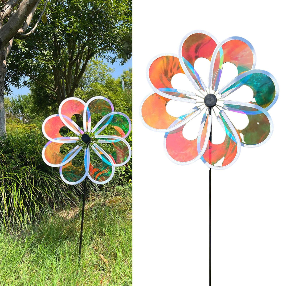 Wind Spinner Garden Yard Decoration Cartoon Outdoor Pinwheel Windmill Toy for Kid Diameter 30cm Rod 45cm Height 60cm