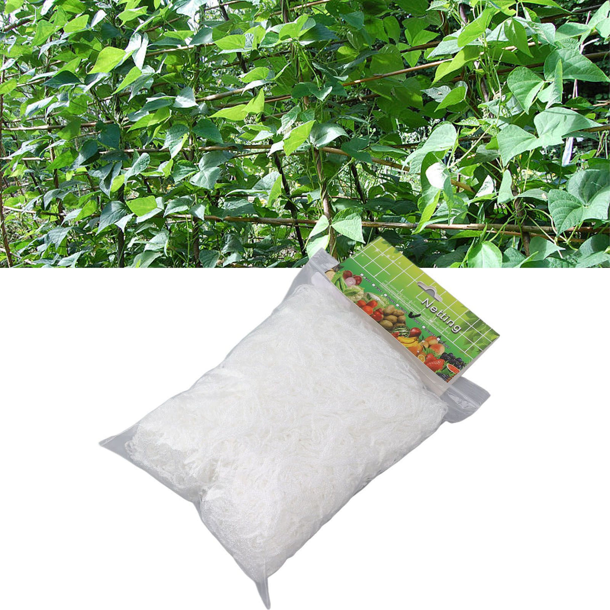 White Garden Plant Trellis Polyester Netting Fruits Vegetables Plants Trellis Net Multi Layer Climbing Plants Trellis Net for Home Yard Farm 5x60FT
