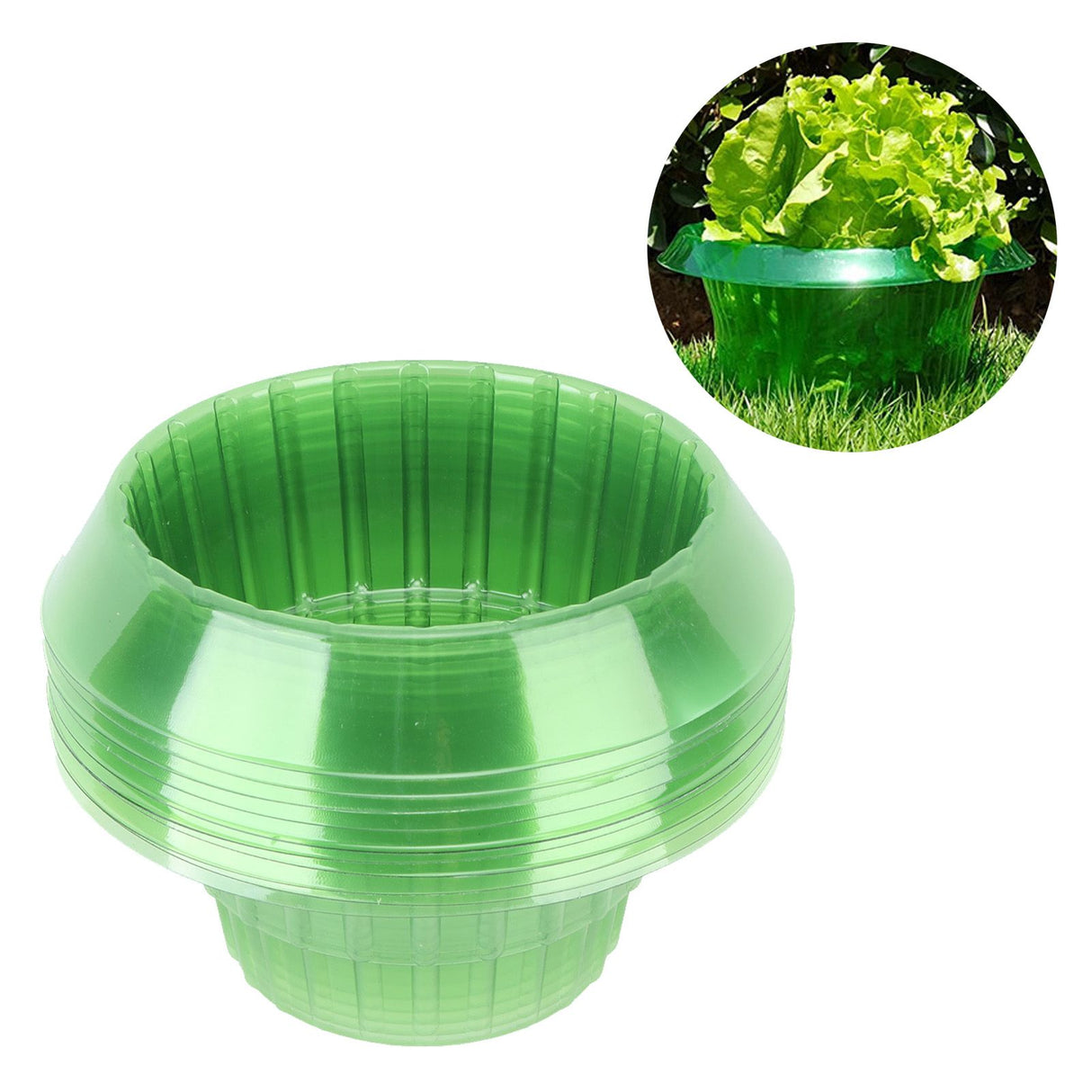 10pcs Green Garden Cloches Plastic Plant Round Cover Reusable Plant Seed Humidity Domes for Home Garden Yard Greenhouse
