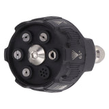 Pressure Washer Spray Nozzle 6 in 1 Multifunctional Adjustable Nozzle 1/4 Plug Interface Connect Tip Black - Side View