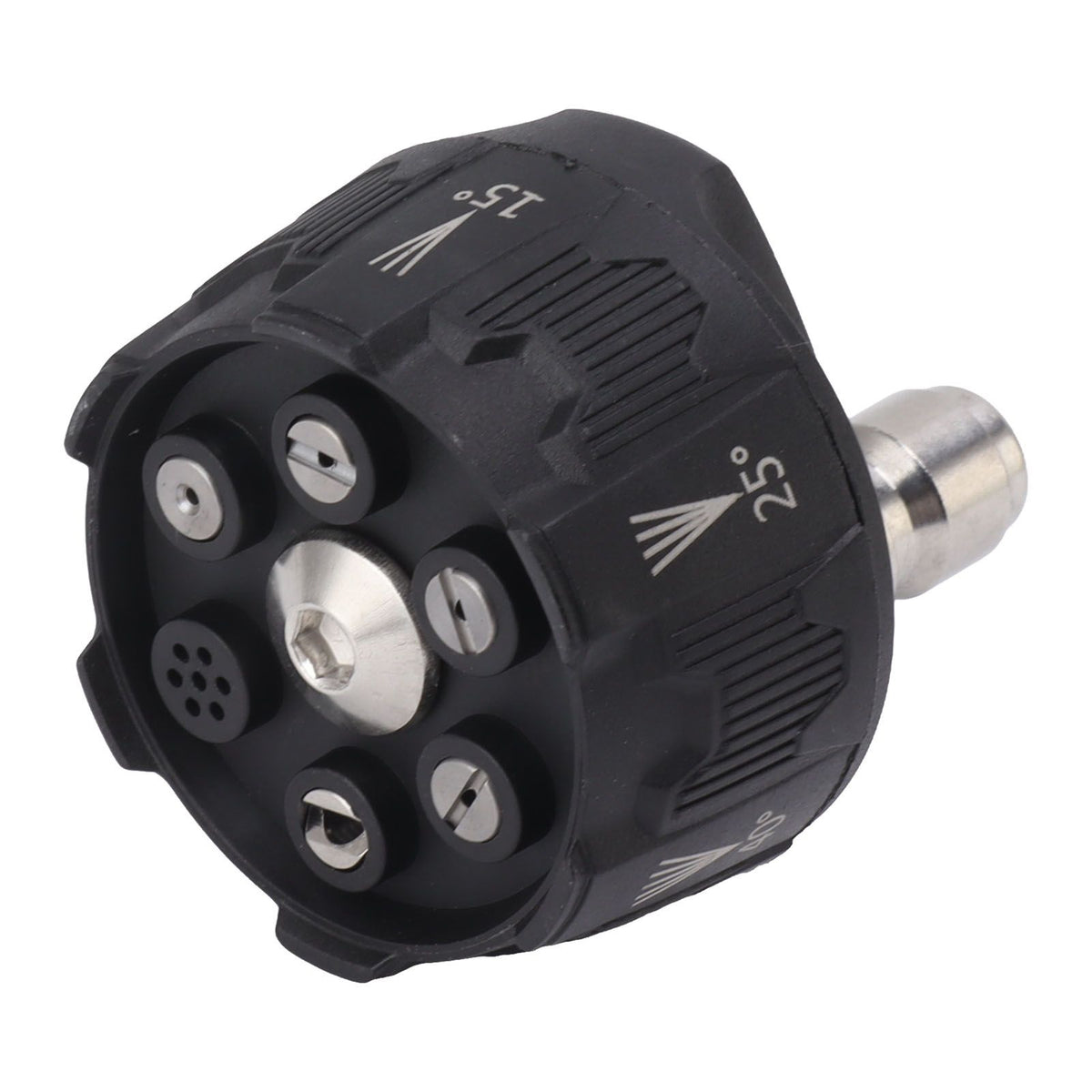 Pressure Washer Spray Nozzle 6 in 1 Multifunctional Adjustable Nozzle 1/4 Plug Interface Connect Tip Black