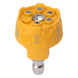 Pressure Washer Spray Nozzle 6 in 1 Multifunctional Adjustable Nozzle 1/4 Plug Interface Connect Tip Yellow