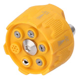 Pressure Washer Spray Nozzle 6 in 1 Multifunctional Adjustable Nozzle 1/4 Plug Interface Connect Tip Yellow