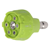 Pressure Washer Spray Nozzle 6 in 1 Multifunctional Adjustable Nozzle 1/4 Plug Interface Connect Tip Green - Side View