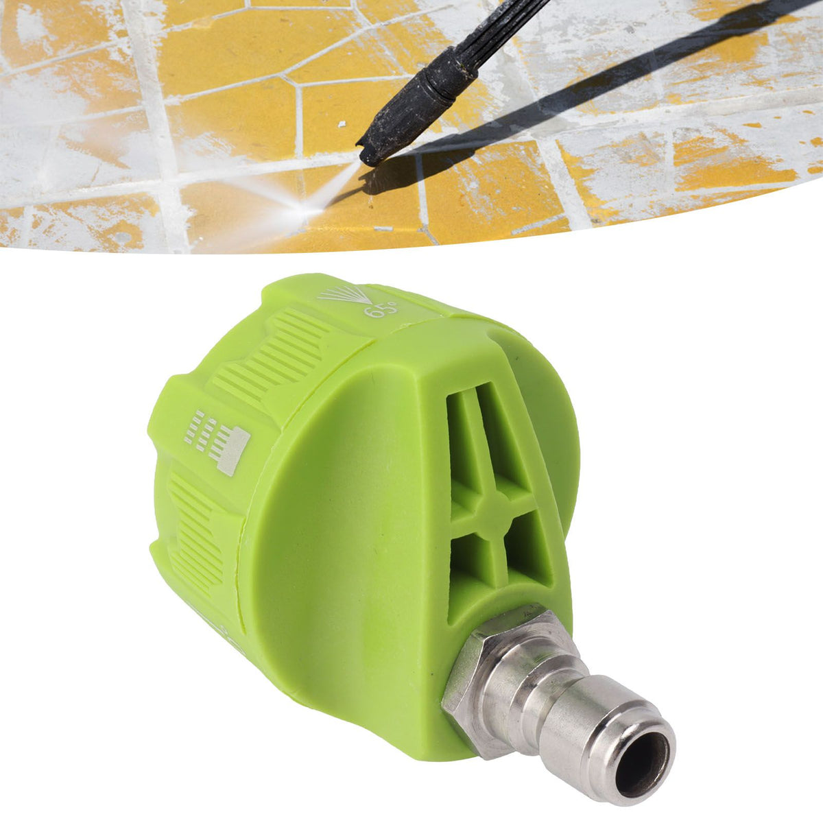 Pressure Washer Spray Nozzle 6 in 1 Multifunctional Adjustable Nozzle 1/4 Plug Interface Connect Tip Green