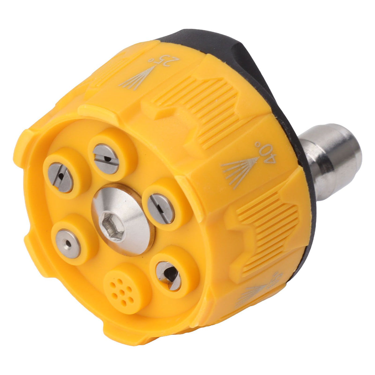 Pressure Washer Spray Nozzle 6 in 1 Multifunctional Adjustable Nozzle 1/4 Plug Interface Connect Tip Black and Yellow