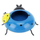 5.4cm Diameter Flower Pot Decor Ladybug Shaped Smoothing Surfaces Iron Planter Pot for Garden Blue - Top-Down View