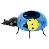 5.4cm Diameter Flower Pot Decor Ladybug Shaped Smoothing Surfaces Iron Planter Pot for Garden Blue - 45-Degree Angle
