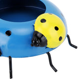 5.4cm Diameter Flower Pot Decor Ladybug Shaped Smoothing Surfaces Iron Planter Pot for Garden Blue - Extra Image