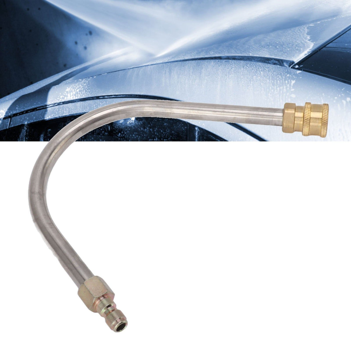 Pressure Washer Extension Wand Stainless Steel Brass 4000psi 1/4 Inch Quick Connect Power Washer Curved Rod Spray Lance for Replacement U Shaped