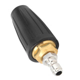 Pressure Washer Turbo Nozzle 1/4in Quick Connect Ceramic Core Copper 3000PSI Rotating Turbo Nozzle Black - Top-Down View