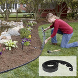 Landscape Edging Kit Lawn Edging Include 15 Spikes PE Garden Edging Border for Landscaping Flower Gardens Lawn - Extra Image