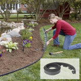 Landscape Edging Kit Lawn Edging Include 15 Spikes PE Garden Edging Border for Landscaping Flower Gardens Lawn - Extra Image