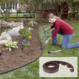 Landscape Edging Kit Lawn Edging Include 15 Spikes PE Garden Edging Border for Landscaping Flower Gardens Lawn - Extra Image