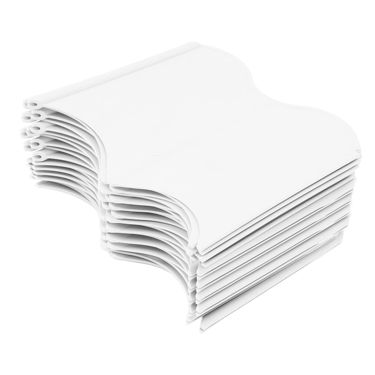 20PCS Interlocking Landscaping Edging Kit Weatherproof Garden Landscape Edging Border Hammer in Lawn Edge White