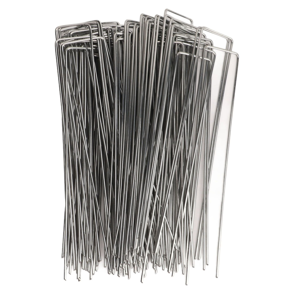 100Pcs U Shaped Garden Stakes Galvanized Steel Landscape Stakes Pins for Weed Barrier Sod Fabric Decorations Roughness 2.5mm/0.10in