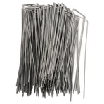 100Pcs U Shaped Garden Stakes Galvanized Steel Landscape Stakes Pins for Weed Barrier Sod Fabric Decorations Roughness 2.5mm/0.10in