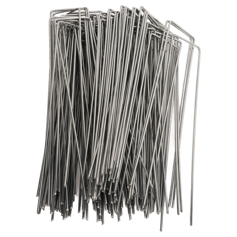 100Pcs U Shaped Garden Stakes Galvanized Steel Landscape Stakes Pins for Weed Barrier Sod Fabric Decorations Roughness 2.5mm/0.10in