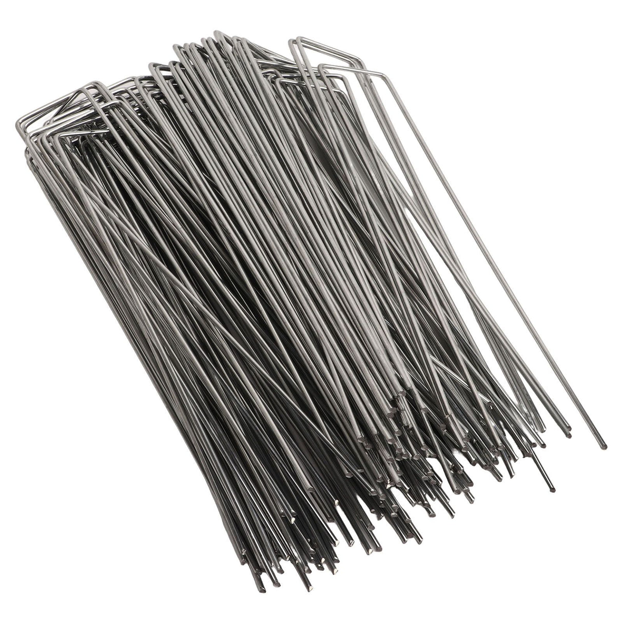 100Pcs U Shaped Garden Stakes Galvanized Steel Landscape Stakes Pins for Weed Barrier Sod Fabric Decorations Roughness 2.5mm/0.10in