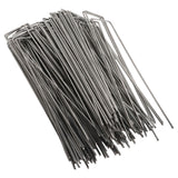 100Pcs U Shaped Garden Stakes Galvanized Steel Landscape Stakes Pins for Weed Barrier Sod Fabric Decorations Roughness 2.5mm/0.10in - Top-Down View