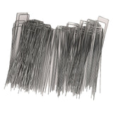 100Pcs U Shaped Garden Stakes Galvanized Steel Landscape Stakes Pins for Weed Barrier Sod Fabric Decorations Roughness 2.5mm/0.10in