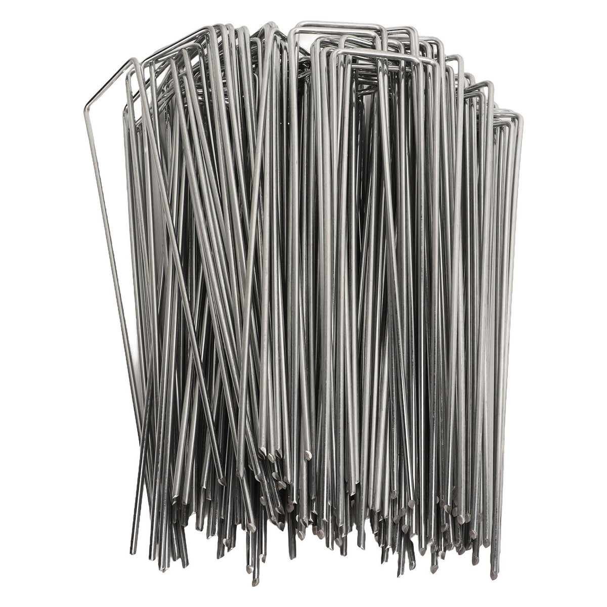 100Pcs U Shaped Garden Stakes Galvanized Steel Landscape Stakes Pins for Weed Barrier Sod Fabric Decorations Roughness 3mm/0.12in