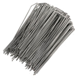 100Pcs U Shaped Garden Stakes Galvanized Steel Landscape Stakes Pins for Weed Barrier Sod Fabric Decorations Roughness 3mm/0.12in