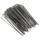 100Pcs U Shaped Garden Stakes Galvanized Steel Landscape Stakes Pins for Weed Barrier Sod Fabric Decorations Roughness 3mm/0.12in